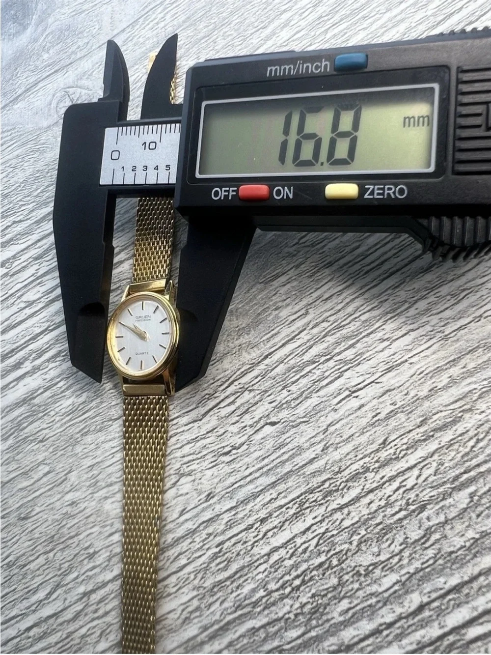 Gruen Precision Gold Tone Quartz Watch - White Dial